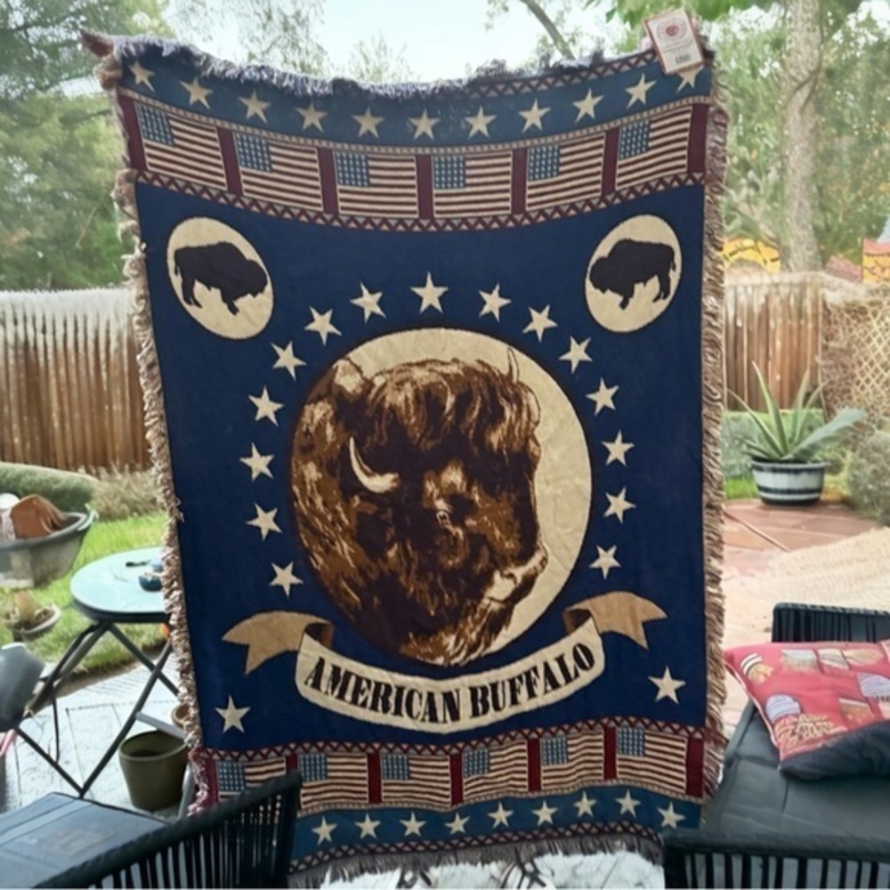 Vintage The Rug Barn American Classics 100% Cotton 67X48 American Buffalo.